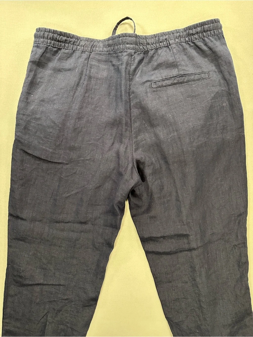 NWT H&M LOGG 100% Linen Drawstring Ankle Joggers / Pants - Womens 10